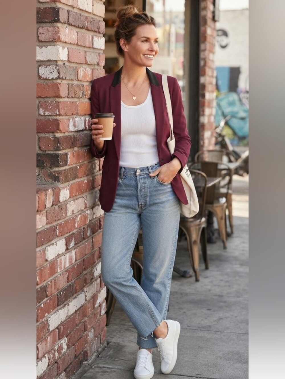rag & bone Wine Blazer with Black Lapel